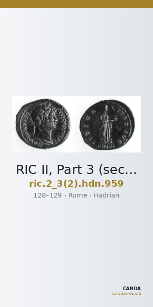 RIC II, Part 3 (second edition) Hadrian 959 — CANOA