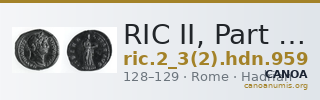 RIC II, Part 3 (second edition) Hadrian 959 — CANOA