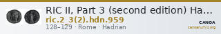 RIC II, Part 3 (second edition) Hadrian 959 — CANOA