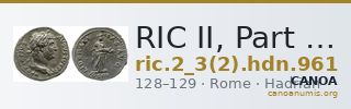 RIC II, Part 3 (second edition) Hadrian 961 — CANOA