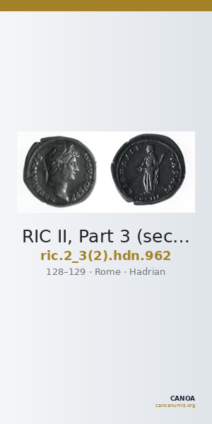 RIC II, Part 3 (second edition) Hadrian 962 — CANOA