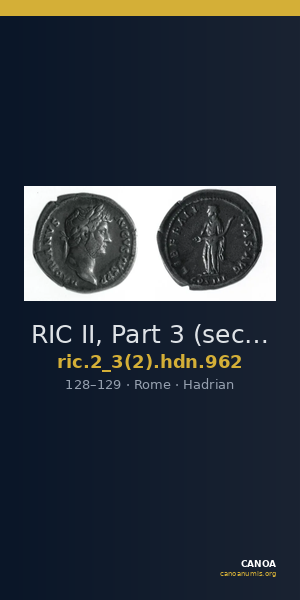 RIC II, Part 3 (second edition) Hadrian 962 — CANOA