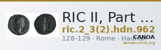 RIC II, Part 3 (second edition) Hadrian 962 — CANOA