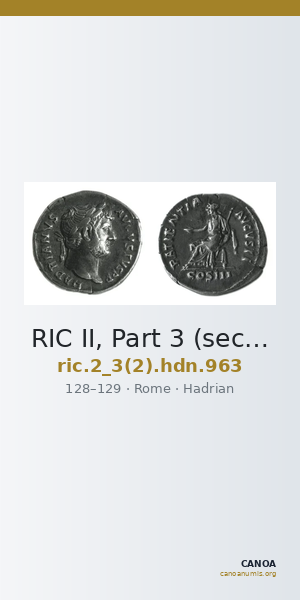 RIC II, Part 3 (second edition) Hadrian 963 — CANOA