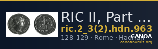 RIC II, Part 3 (second edition) Hadrian 963 — CANOA