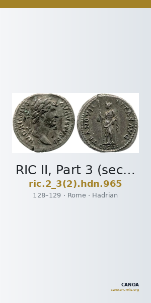 RIC II, Part 3 (second edition) Hadrian 965 — CANOA