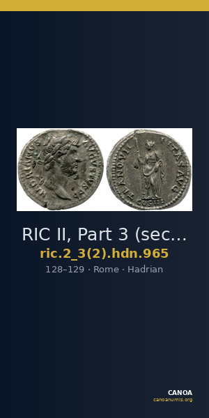 RIC II, Part 3 (second edition) Hadrian 965 — CANOA