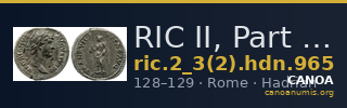 RIC II, Part 3 (second edition) Hadrian 965 — CANOA
