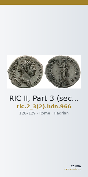RIC II, Part 3 (second edition) Hadrian 966 — CANOA