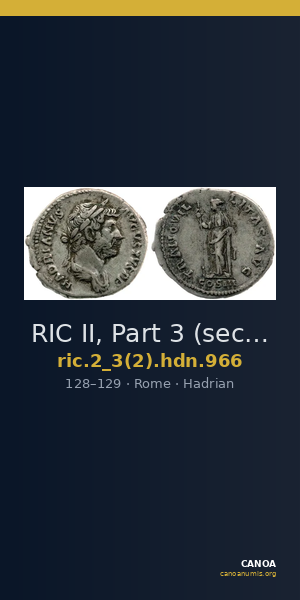 RIC II, Part 3 (second edition) Hadrian 966 — CANOA