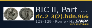 RIC II, Part 3 (second edition) Hadrian 966 — CANOA