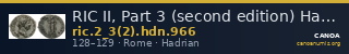 RIC II, Part 3 (second edition) Hadrian 966 — CANOA