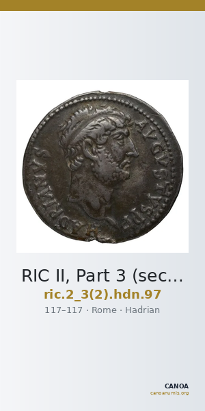 RIC II, Part 3 (second edition) Hadrian 97 — CANOA