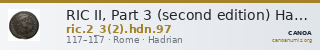 RIC II, Part 3 (second edition) Hadrian 97 — CANOA