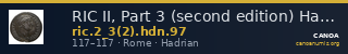 RIC II, Part 3 (second edition) Hadrian 97 — CANOA