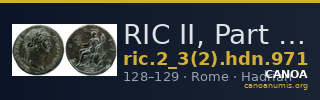 RIC II, Part 3 (second edition) Hadrian 971 — CANOA