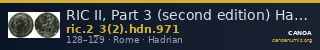 RIC II, Part 3 (second edition) Hadrian 971 — CANOA