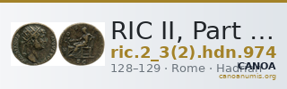 RIC II, Part 3 (second edition) Hadrian 974 — CANOA