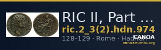RIC II, Part 3 (second edition) Hadrian 974 — CANOA