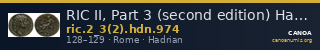 RIC II, Part 3 (second edition) Hadrian 974 — CANOA