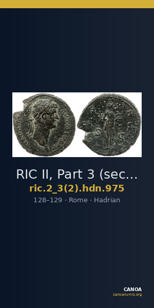RIC II, Part 3 (second edition) Hadrian 975 — CANOA