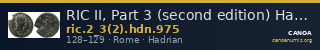 RIC II, Part 3 (second edition) Hadrian 975 — CANOA