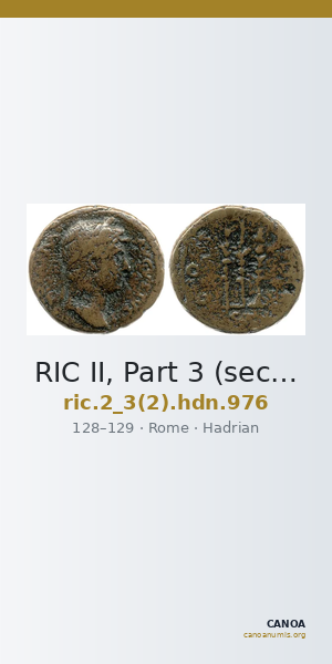 RIC II, Part 3 (second edition) Hadrian 976 — CANOA