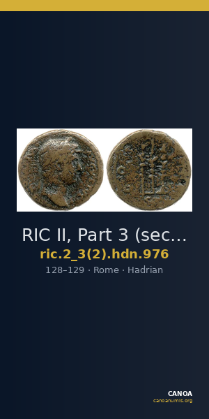 RIC II, Part 3 (second edition) Hadrian 976 — CANOA