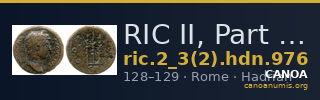 RIC II, Part 3 (second edition) Hadrian 976 — CANOA
