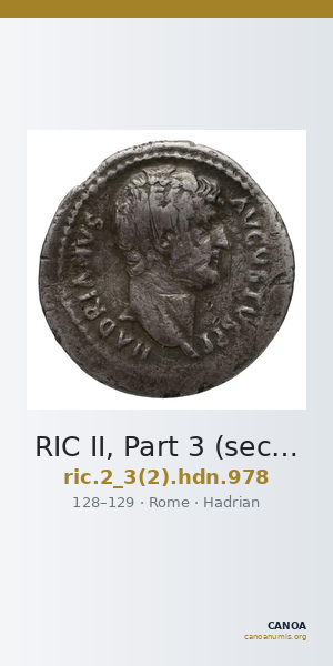 RIC II, Part 3 (second edition) Hadrian 978 — CANOA