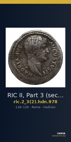 RIC II, Part 3 (second edition) Hadrian 978 — CANOA