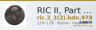 RIC II, Part 3 (second edition) Hadrian 978 — CANOA