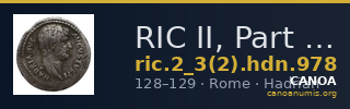 RIC II, Part 3 (second edition) Hadrian 978 — CANOA