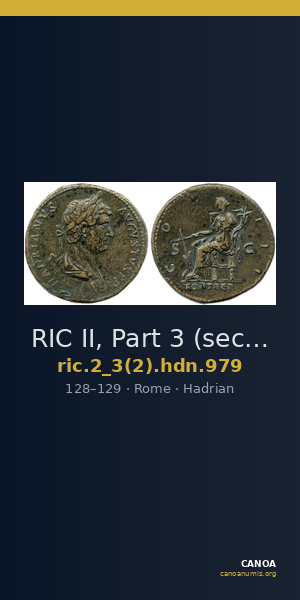 RIC II, Part 3 (second edition) Hadrian 979 — CANOA