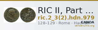 RIC II, Part 3 (second edition) Hadrian 979 — CANOA