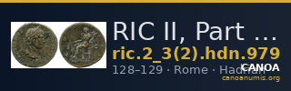 RIC II, Part 3 (second edition) Hadrian 979 — CANOA