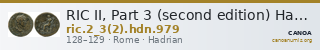 RIC II, Part 3 (second edition) Hadrian 979 — CANOA