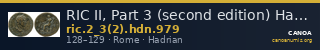 RIC II, Part 3 (second edition) Hadrian 979 — CANOA