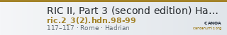 RIC II, Part 3 (second edition) Hadrian 98-99 — CANOA