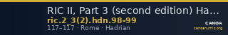 RIC II, Part 3 (second edition) Hadrian 98-99 — CANOA