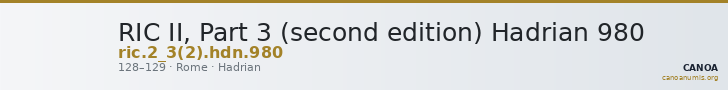 RIC II, Part 3 (second edition) Hadrian 980 — CANOA