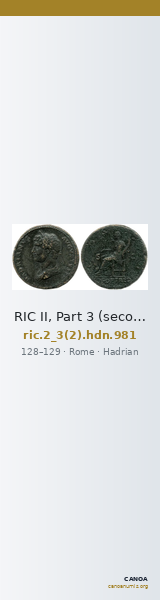 RIC II, Part 3 (second edition) Hadrian 981 — CANOA