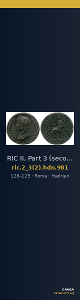 RIC II, Part 3 (second edition) Hadrian 981 — CANOA