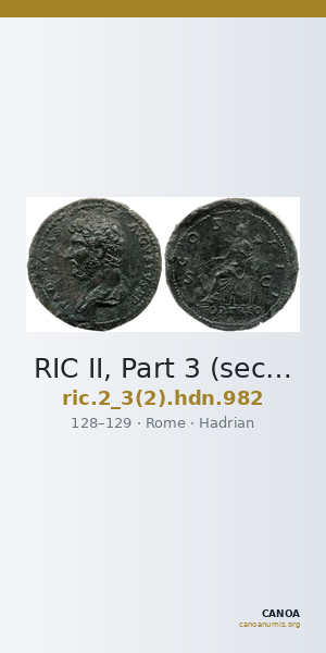 RIC II, Part 3 (second edition) Hadrian 982 — CANOA