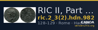 RIC II, Part 3 (second edition) Hadrian 982 — CANOA