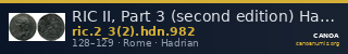 RIC II, Part 3 (second edition) Hadrian 982 — CANOA