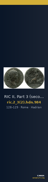 RIC II, Part 3 (second edition) Hadrian 984 — CANOA