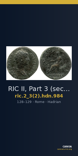 RIC II, Part 3 (second edition) Hadrian 984 — CANOA