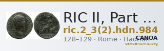RIC II, Part 3 (second edition) Hadrian 984 — CANOA