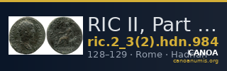 RIC II, Part 3 (second edition) Hadrian 984 — CANOA